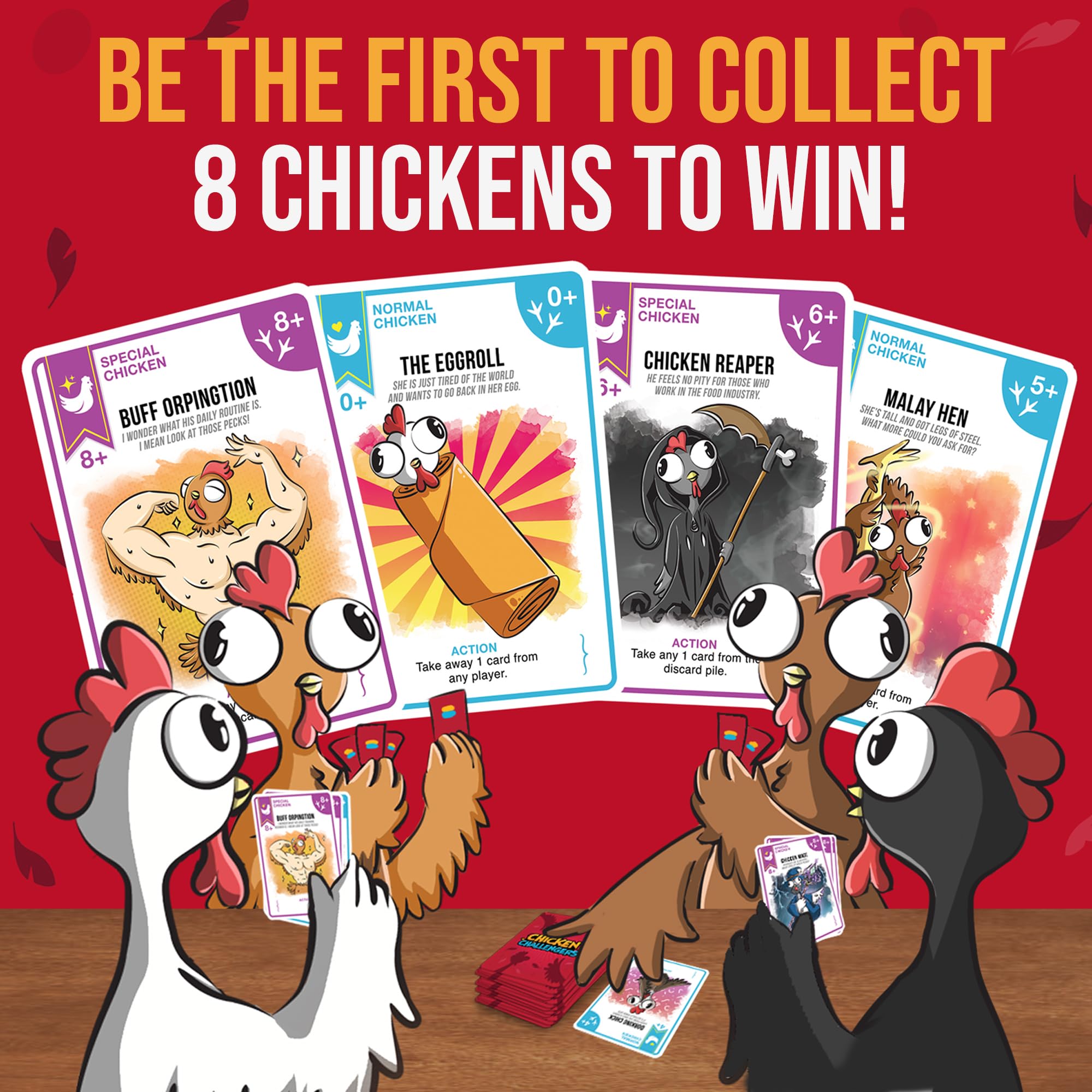Chicken Challengers ages 13 plus highlights teen and adult suitability for gatherings.