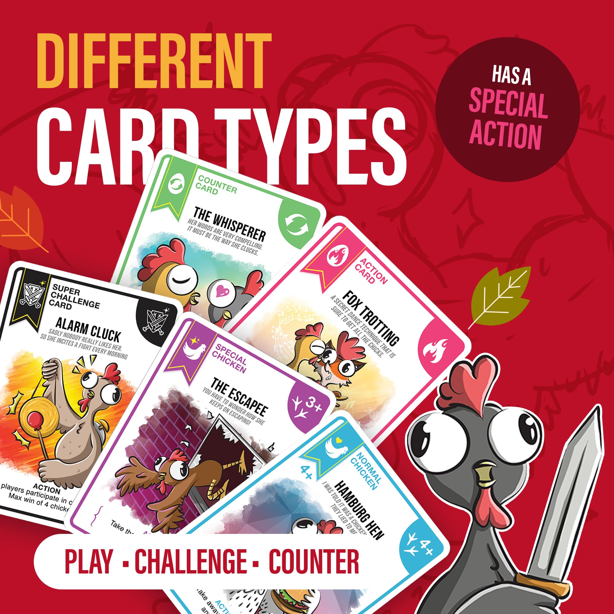 Chicken Challengers travel-friendly pack fits in bags for on-the-go fun.