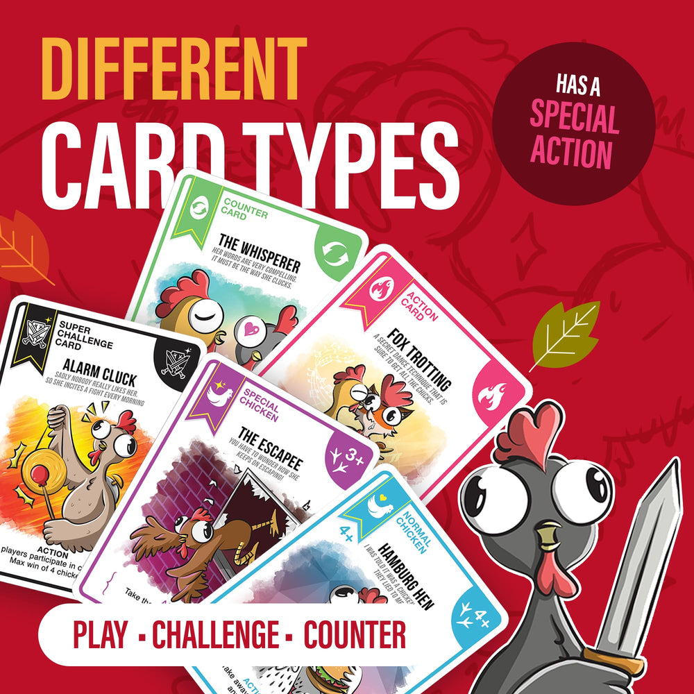 Chicken Challengers travel-friendly pack fits in bags for on-the-go fun.