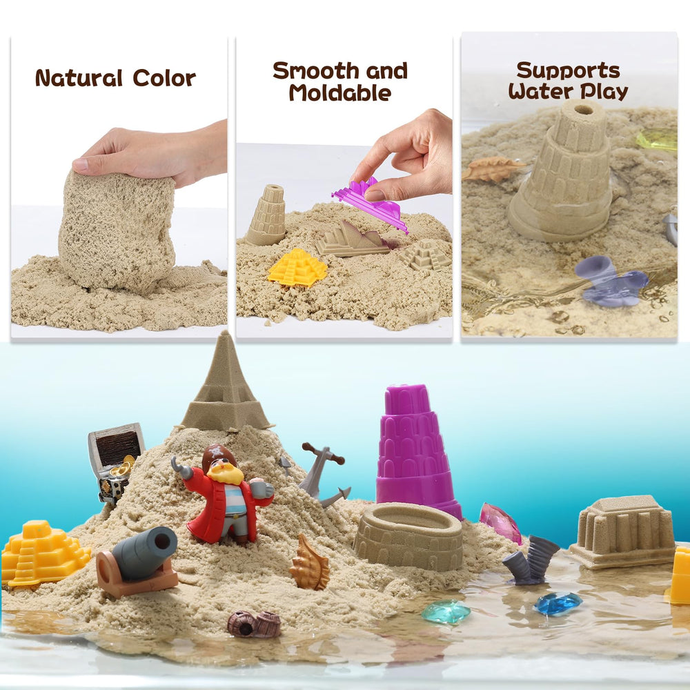 Chico Land mess-free sand cleans up easily and dries quickly after play.