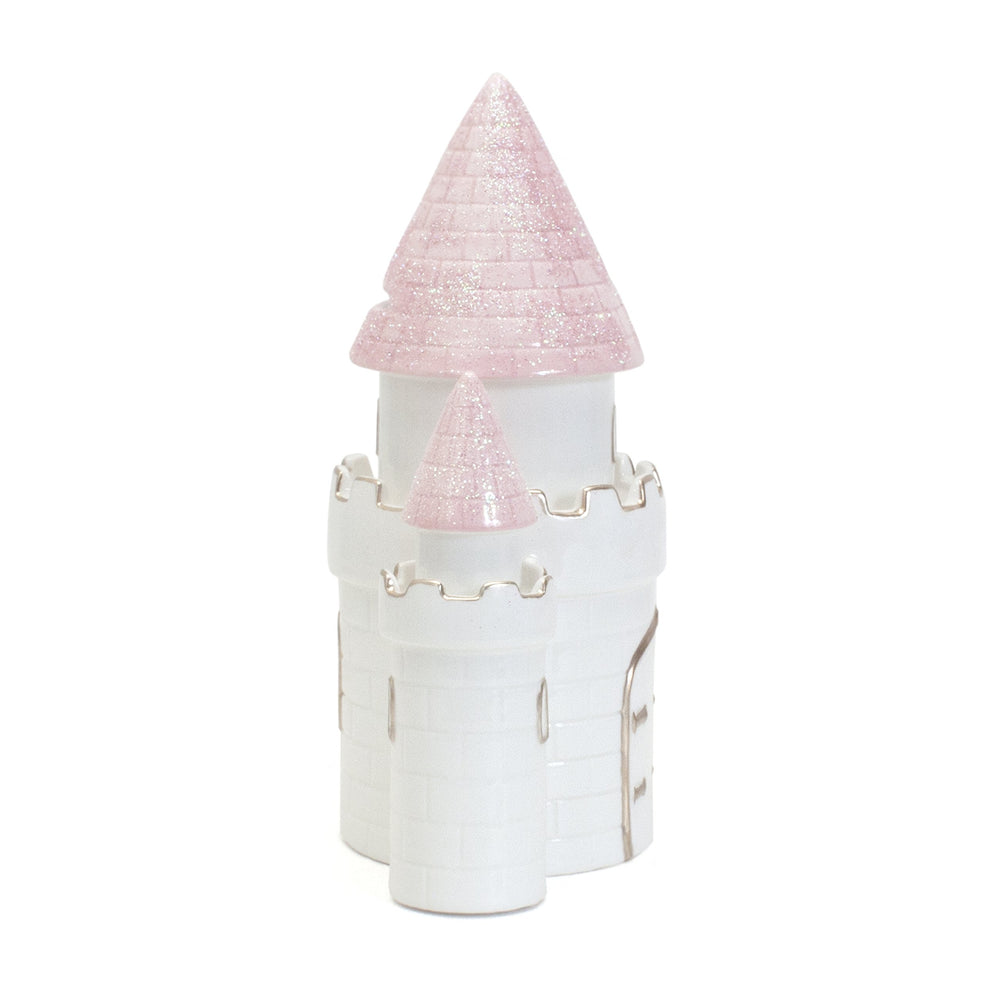 Child to Cherish hand-painted princess castle bank shows vibrant colors.