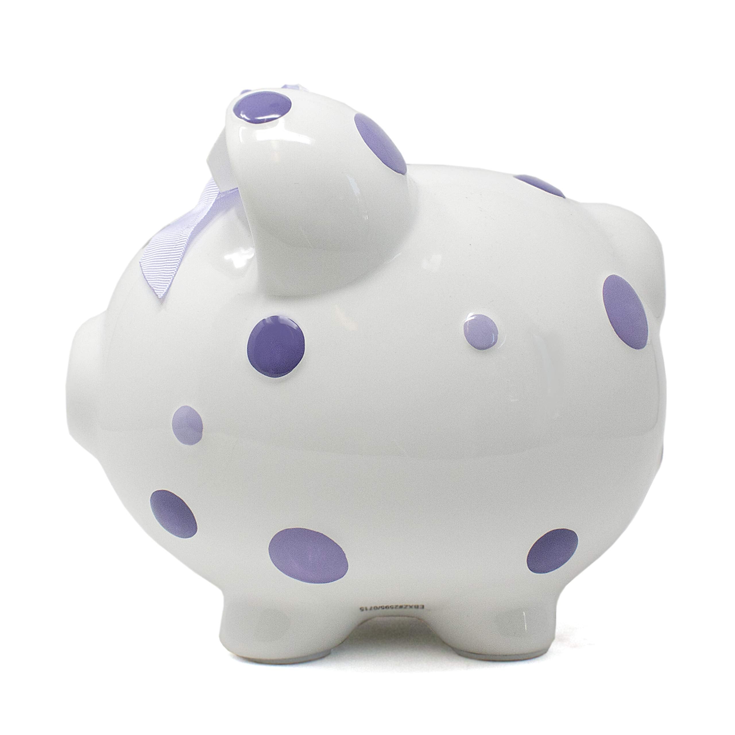 Child to Cherish piggy bank includes a removable stopper for coin retrieval.