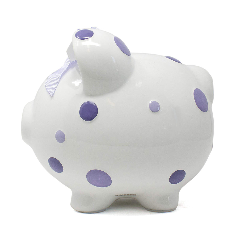 Child to Cherish piggy bank includes a removable stopper for coin retrieval.