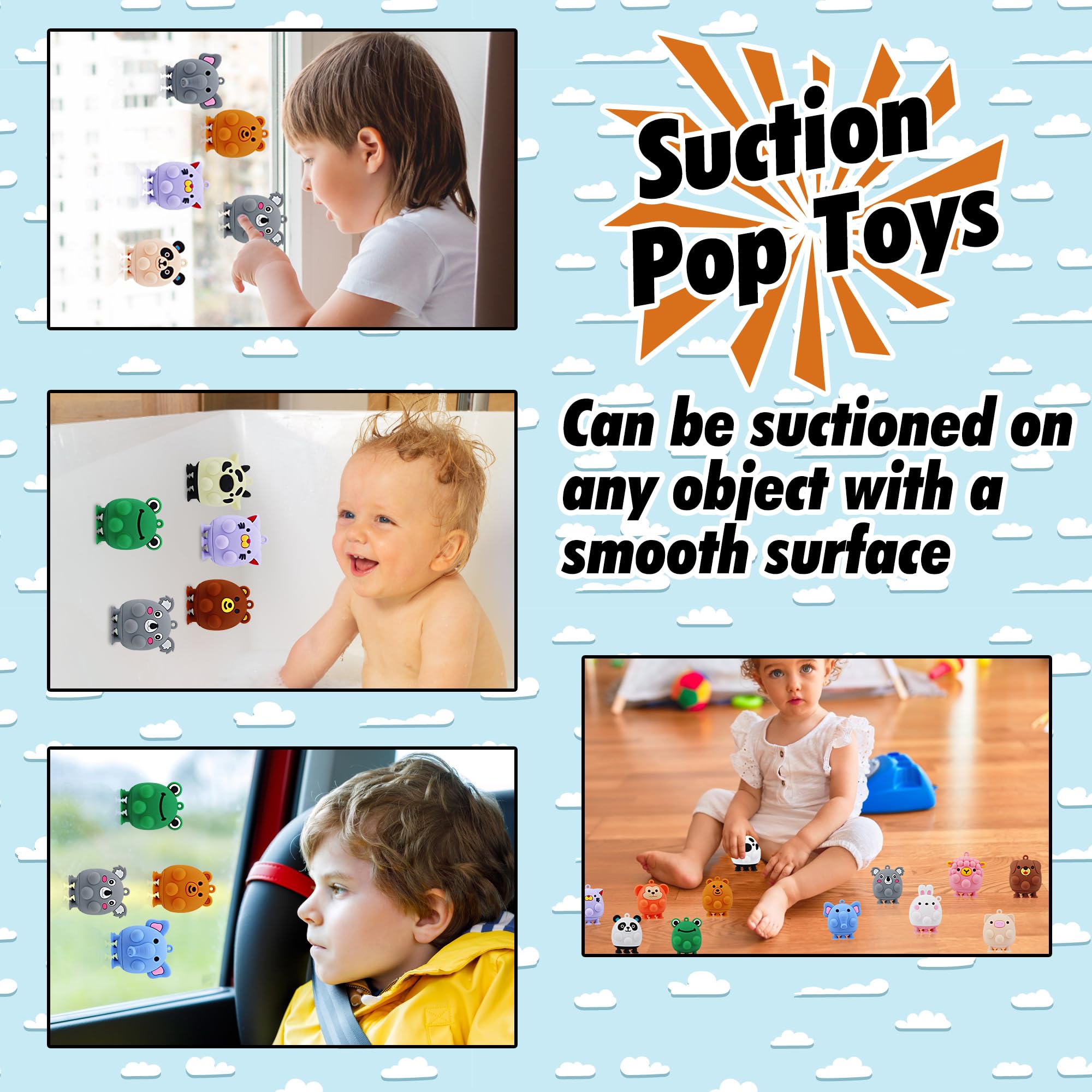 ChildFun sheep animal pop toy with bright colors suitable for desks or glass surfaces.
