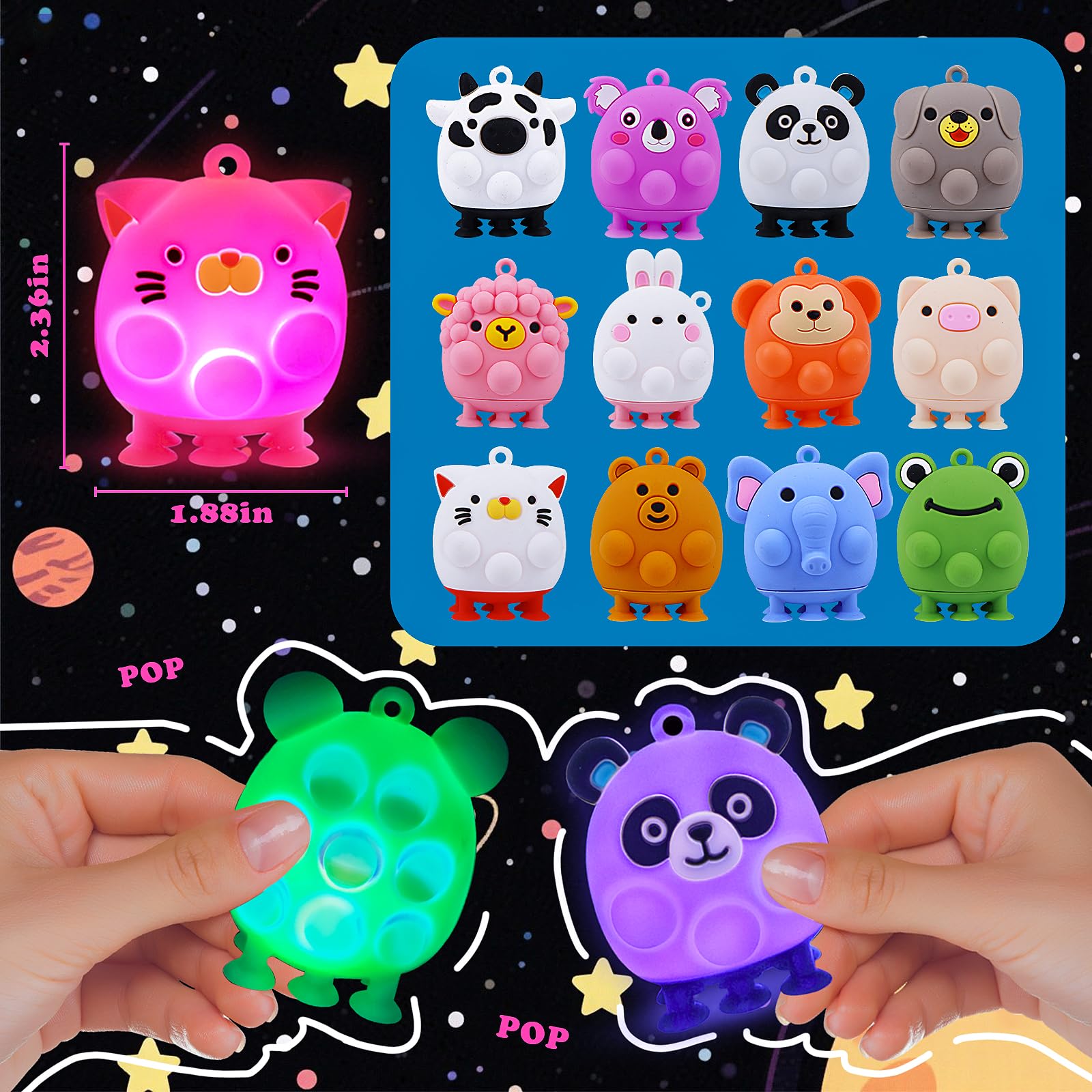 ChildFun light-up dog suction toy with keychain for backpacks and travel.