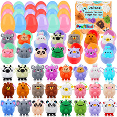 ChildFun prefilled Easter eggs with animal pop toys for engaging indoor play.
