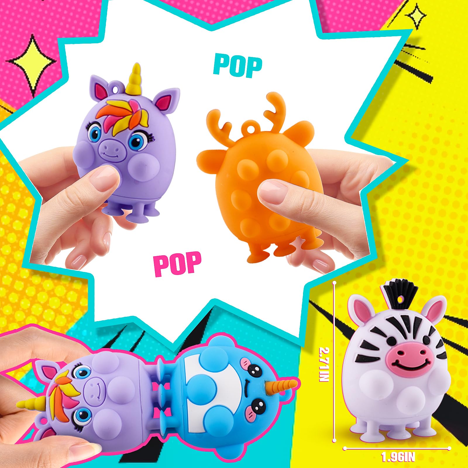 ChildFun silicone animal suction toy with six cups sticks on windows.