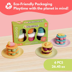 ChildGen six-pack pastel dough promotes group play and classroom craft.