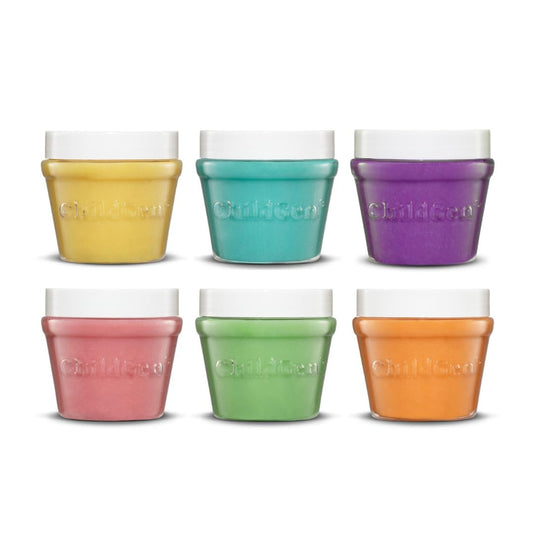 ChildGen natural play dough set in pastel colors for creative play and sensory exploration.