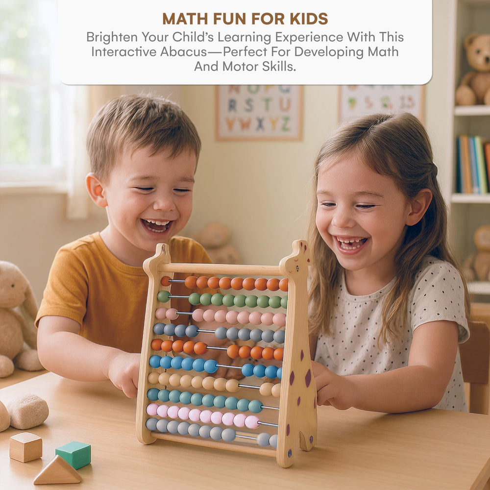 Childlike Behavior abacus colorfully arranged beads promote color recognition and pattern skills.