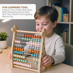 Childlike Behavior handcrafted wooden abacus emphasizes quality and safety with non-toxic paints.
