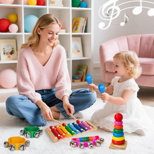 Childom colorful maracas set invites lively sound-making and social play.
