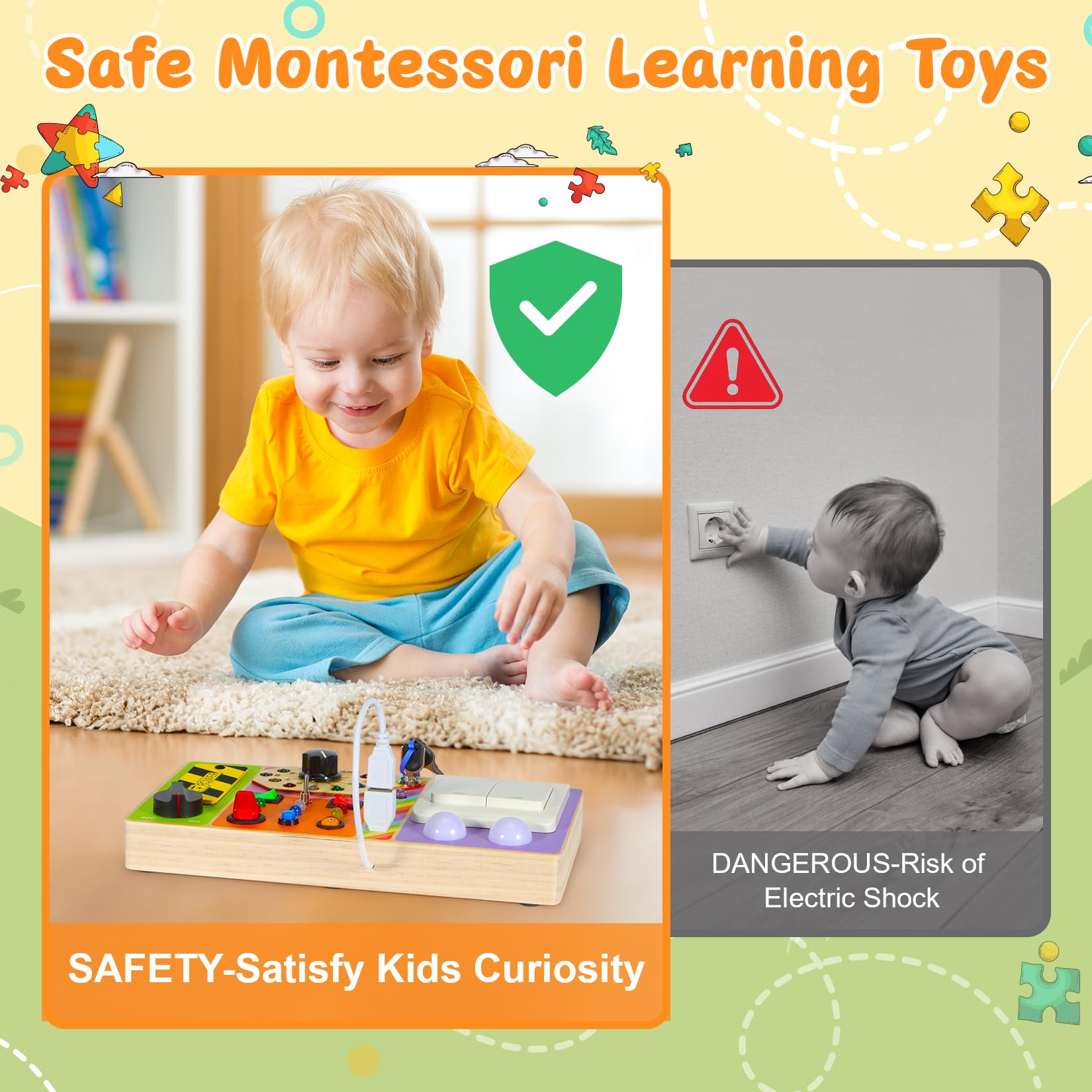 Chillife Busy Board Key Insertion and Rotation demonstrates cause-and-effect safely.