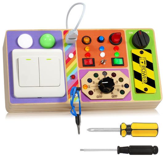 Chillife Busy Board LED light panel enhances tactile play and visual exploration.