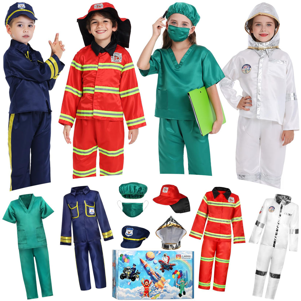Chillife firefighter costume set for toddlers, durable and immersive pretend play.