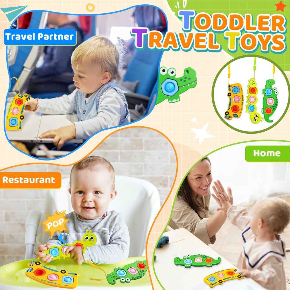 Chilvil crocodile bubble texture detail with soft silicone for quiet play