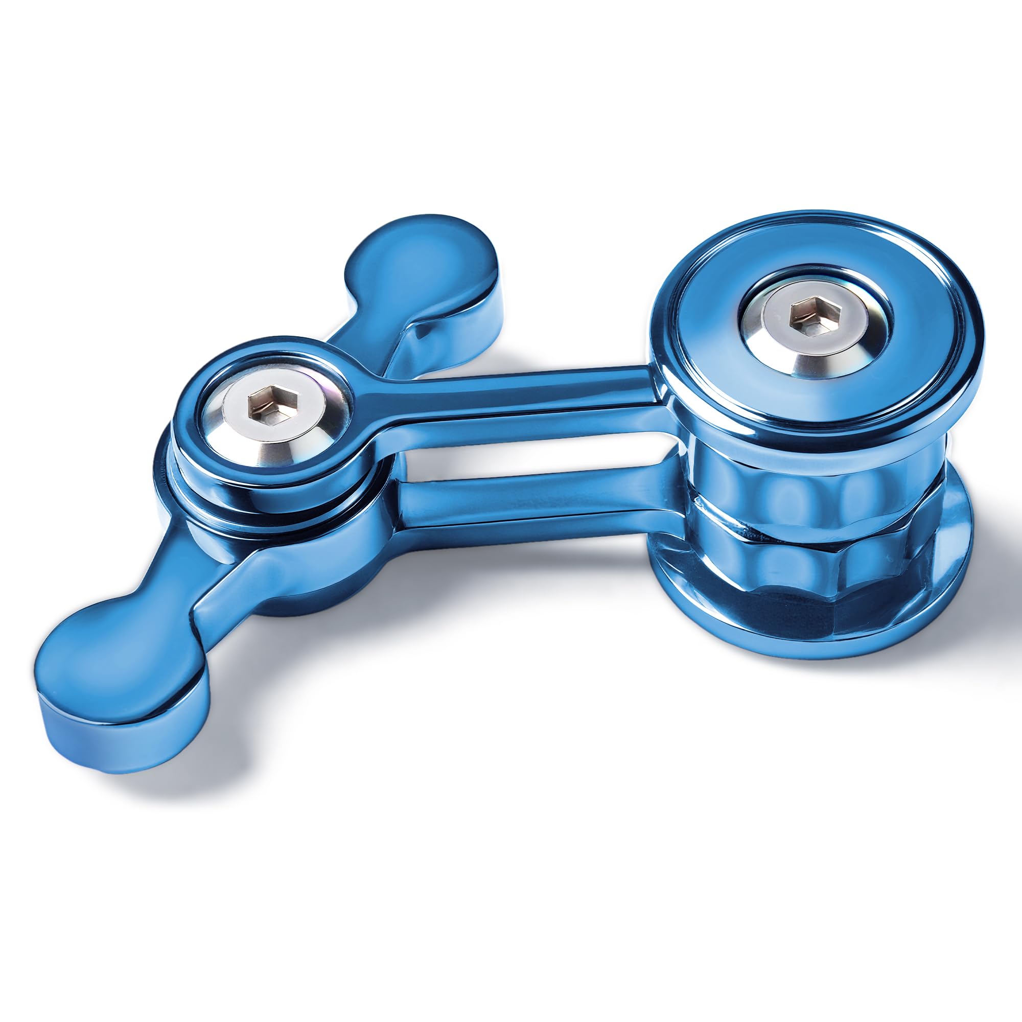 Chilvil fidget spinner blue, top view, smooth quiet spin for desk relaxation.