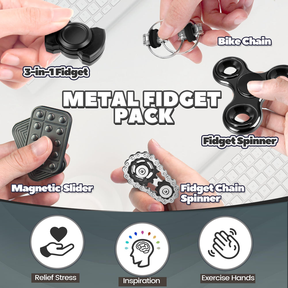 Chilvil metal fidget chain providing tactile engagement
