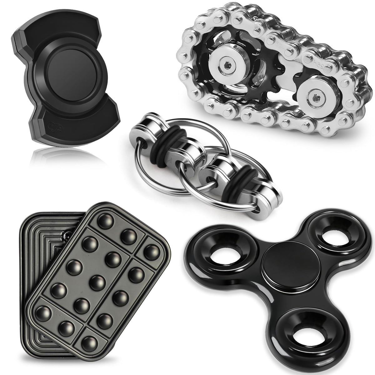 Chilvil 5-piece fidget set with magnetic slider for focused work