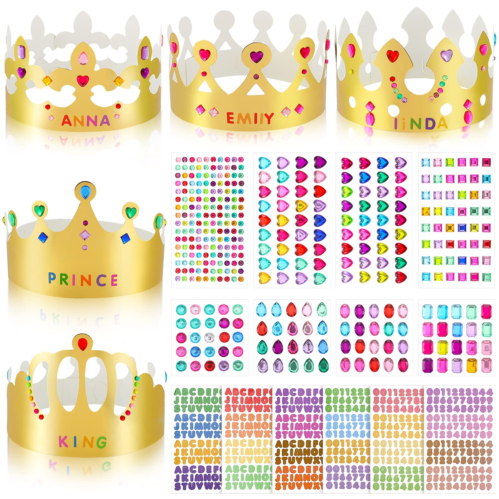 Chinco classic gold princess crowns for kids' party hats.