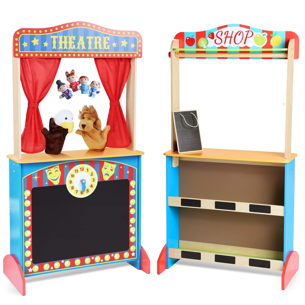 CHIUHEI Deluxe Puppet Theater front view for engaging storytelling at home.