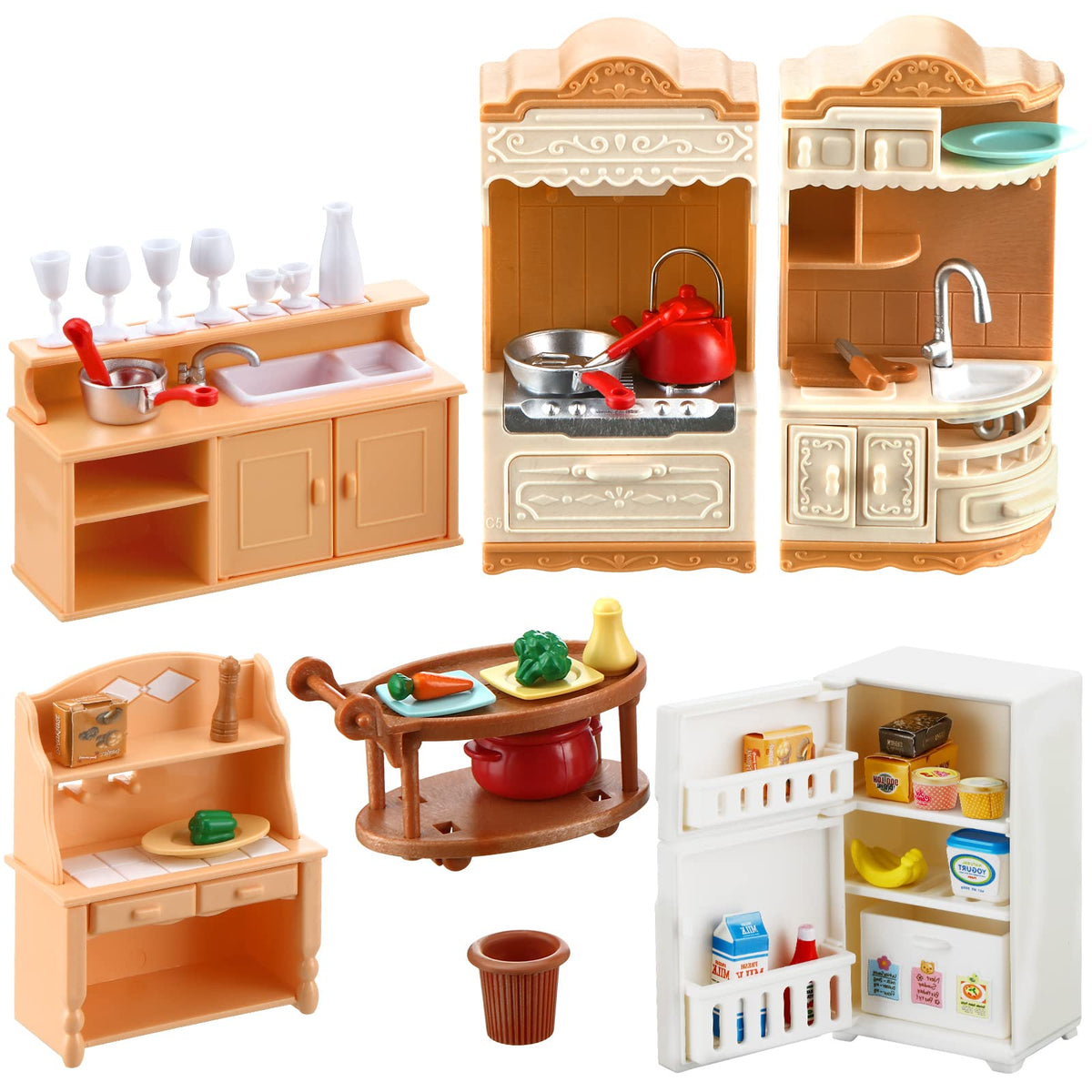 Chivao dollhouse fridge pieces for realistic pretend play