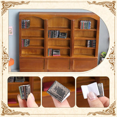 Chivertion miniature library shelf enhances dollhouse decor and play scenes.