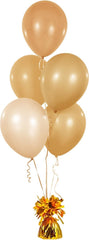Chochkees gold balloon weights closeup metallic finish enhances festive decor.
