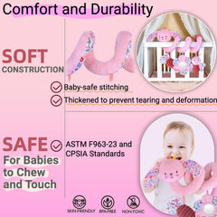 Chochumy Spiral Car Seat Toy mixed fabrics, rich tactile variety sparks curiosity on the go
