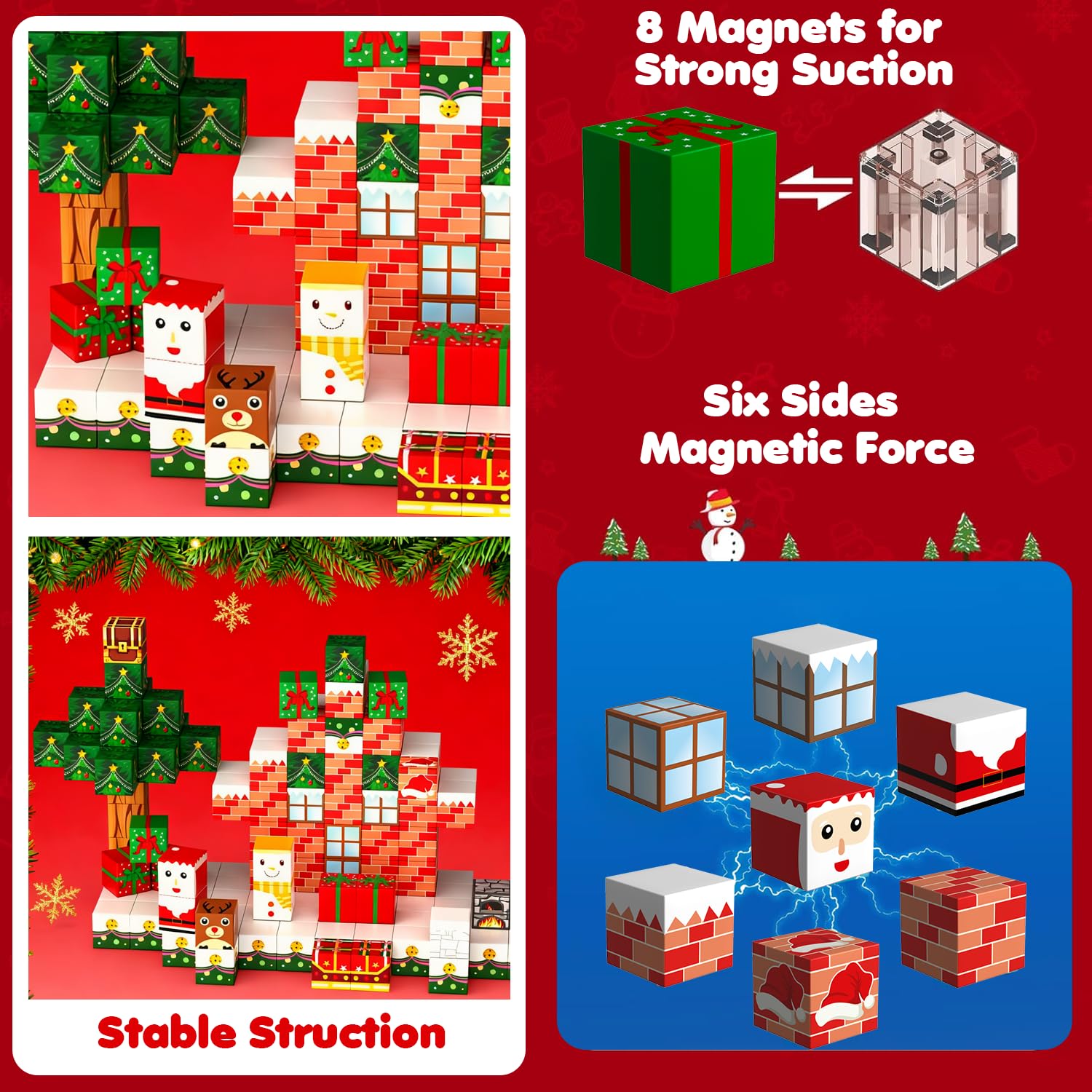 Chodia family building Christmas scene together for collaborative fun