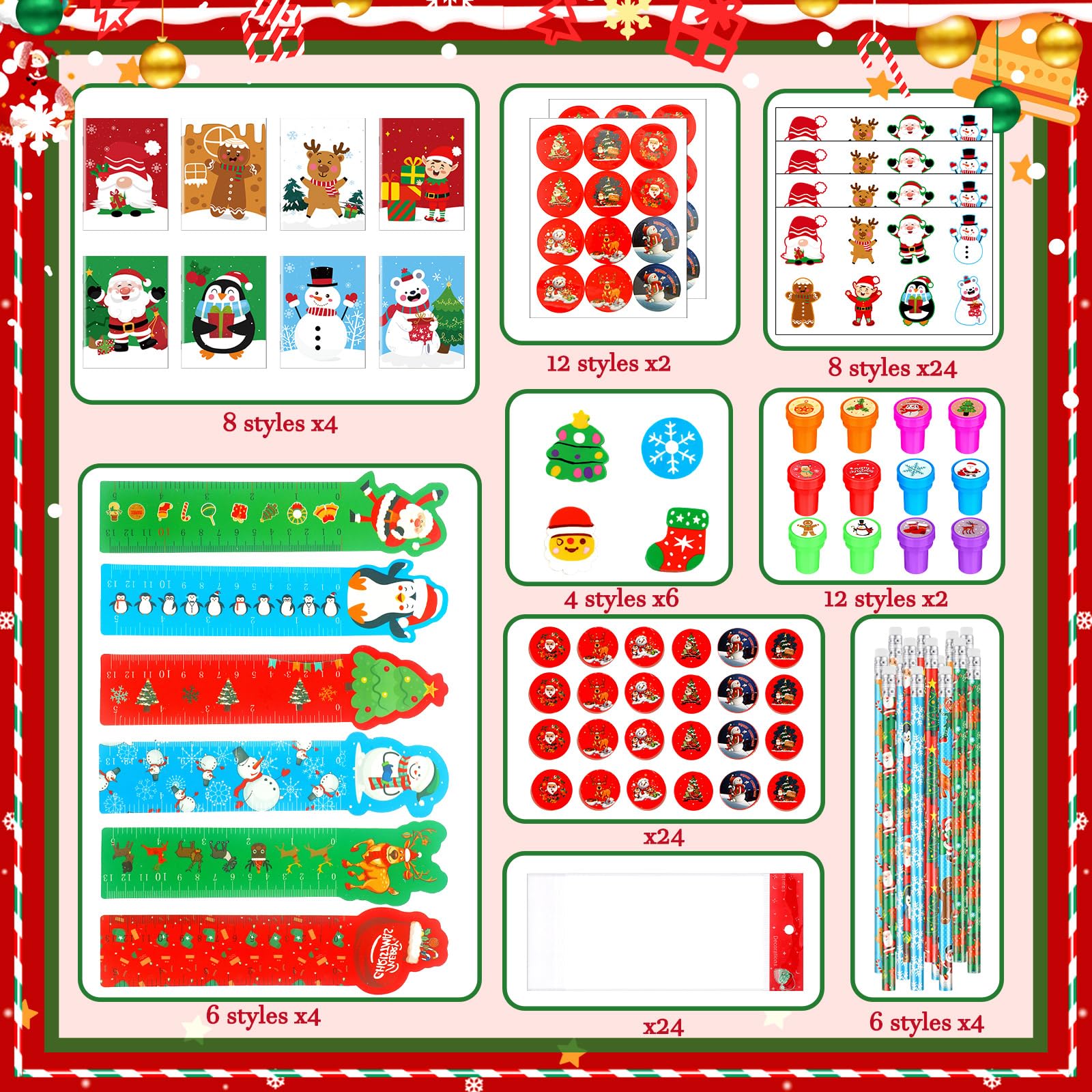 Cholemy erasers help cleanly correct mistakes during festive assignments.