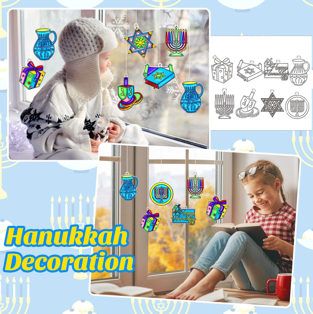Cholemy Hanukkah suncatcher brushes provide smooth painting and precise color filling.