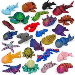 CHolic 26Pcs Ocean Animals Set lobster figure for desk decor and play
