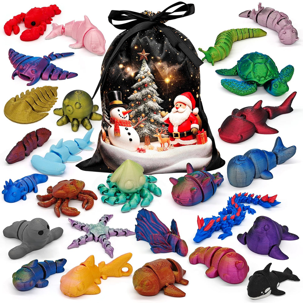 CHolic 26Pcs Ocean Animals Set orca figure eye-catching display piece
