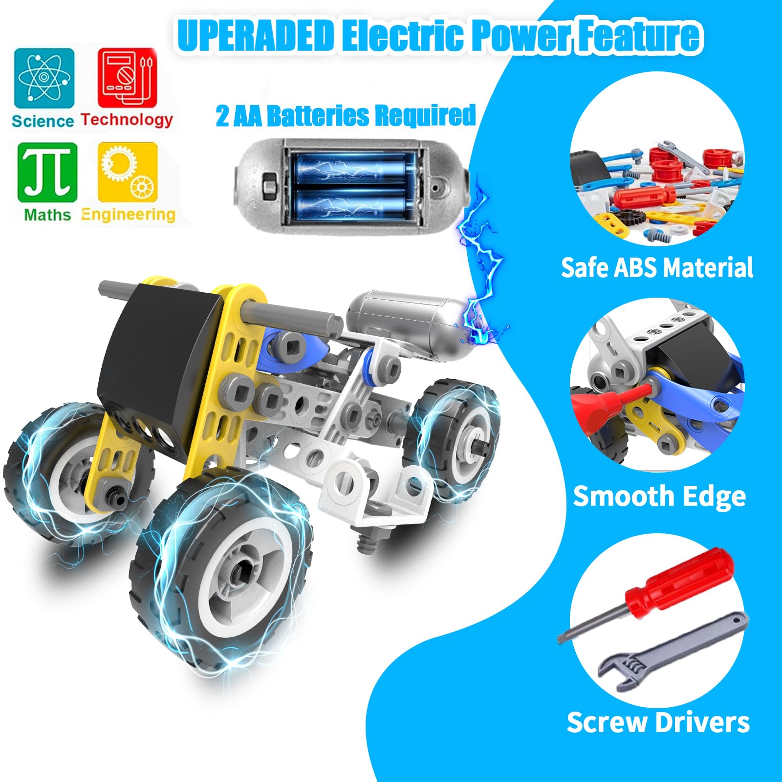 Choopheme 10-in-1 electric stem toy excavator in action for learn-by-doing