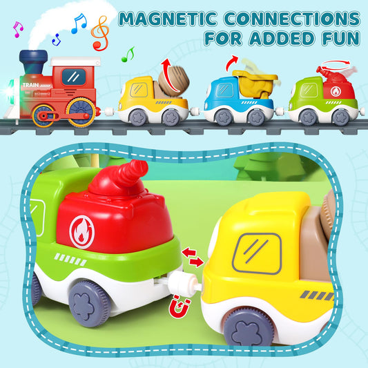 Choopheme curved tracks forming looping layouts for imaginative play