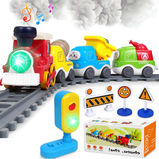Choopheme Electric Train Set engine with lights and magnetic connections for easy play
