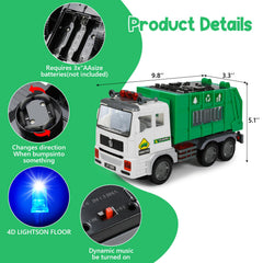 Choopheme garbage truck toy with movable wheels designed for indoor movement.