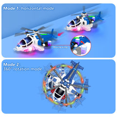 Choopheme helicopter toy's bright colors captivate toddlers during active exploration.