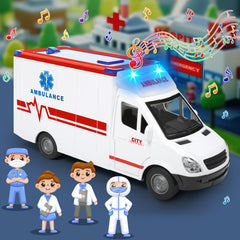 Choopheme toy ambulance features a durable plastic body for gentle handling.