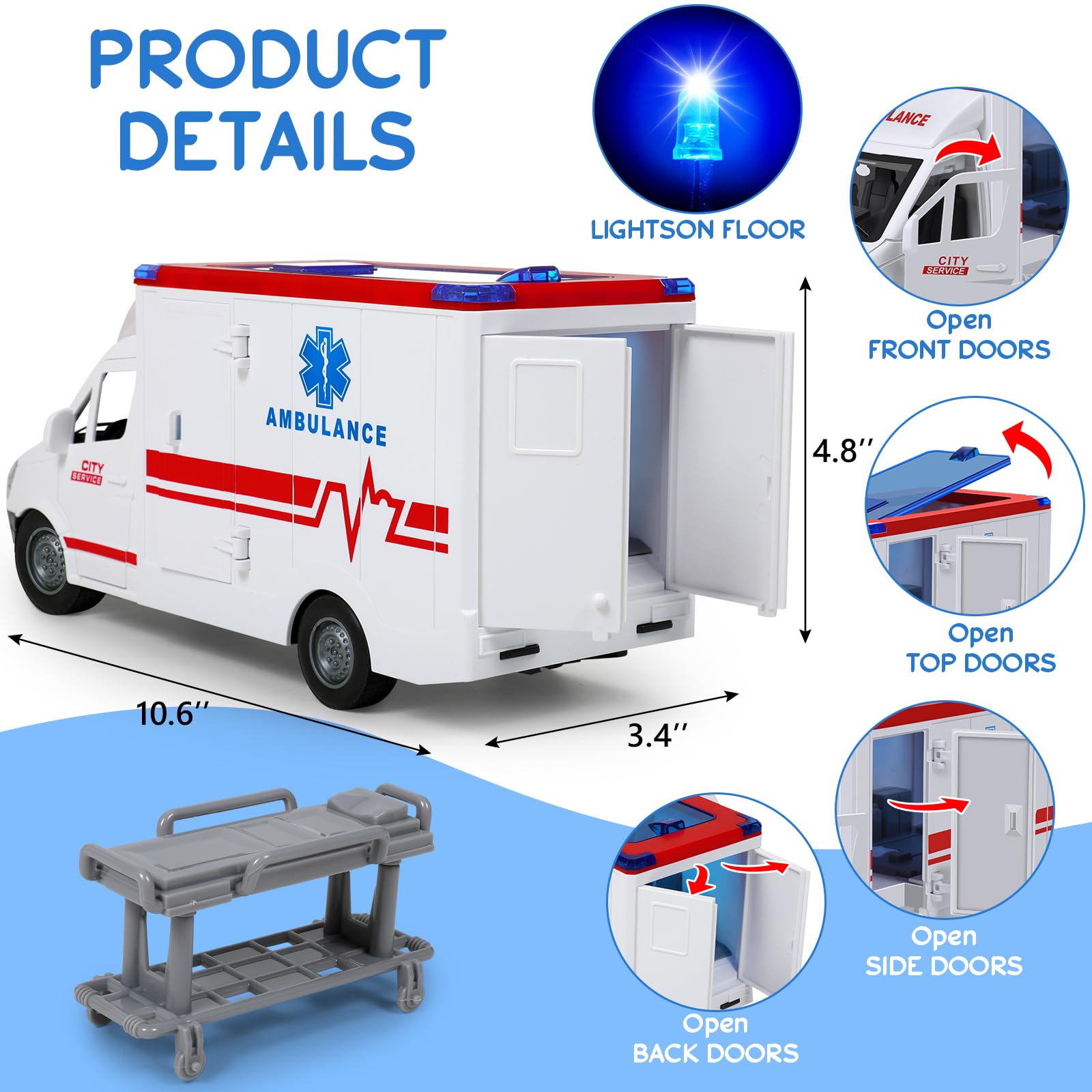 Choopheme ambulance friction-wheels promote active, battery-free movement.