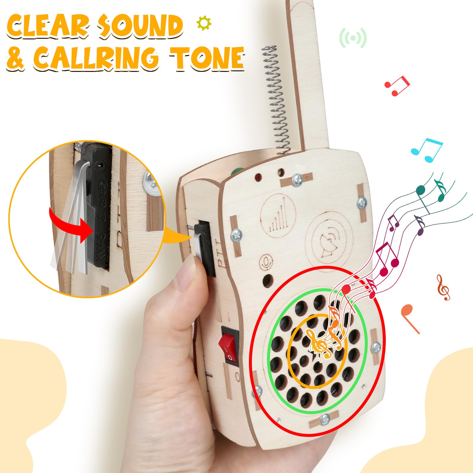 Choopheme walkie talkie kit assembly guide highlights simple steps for kids to build.