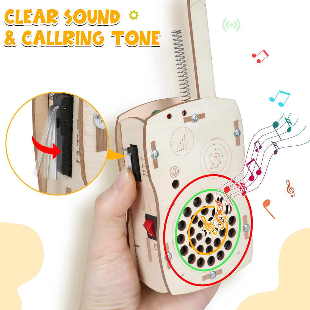 Choopheme walkie talkie kit assembly guide highlights simple steps for kids to build.