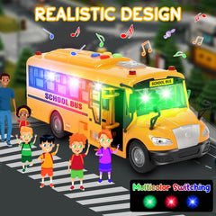 Choopheme Yellow School Bus doors and stop sign demonstration for open-ended roleplay.