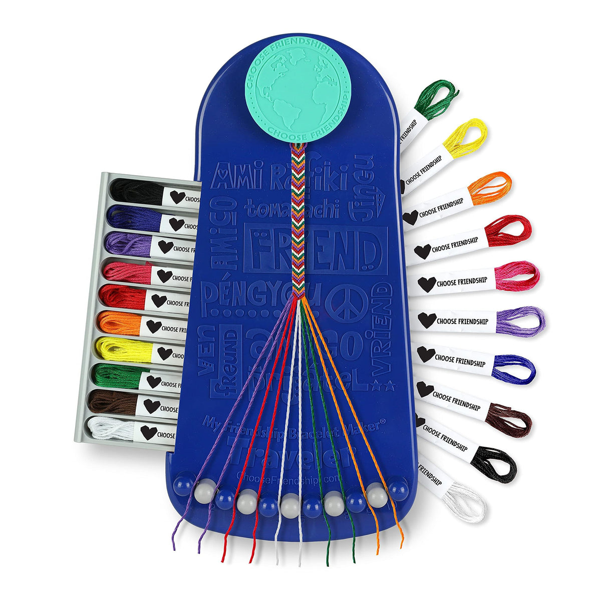 Choose Friendship bracelet kit cover in Blueberry color with organized carry-ready design.