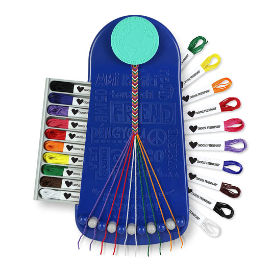 Choose Friendship bracelet kit cover in Blueberry color with organized carry-ready design.