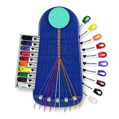 Choose Friendship bracelet kit cover in Blueberry color with organized carry-ready design.