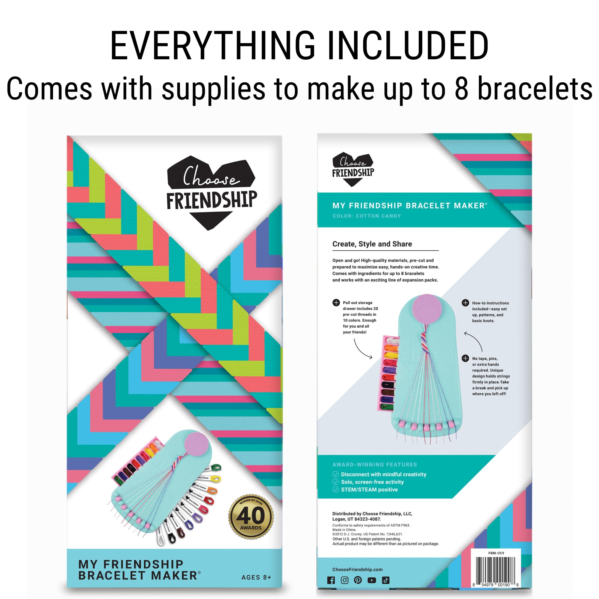 Choose Friendship bracelet maker in action with a child weaving bracelets
