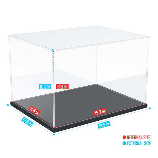 Choowin acrylic display case base, stackable design for layered displays.