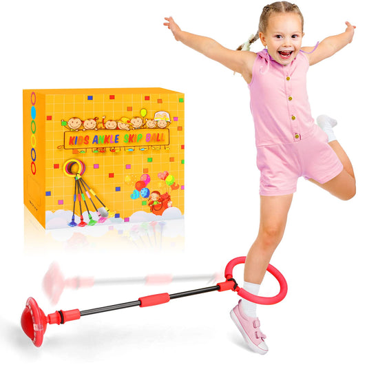 Chridark ankle skip ball with flash wheel lights up during play, eye-catching for kids